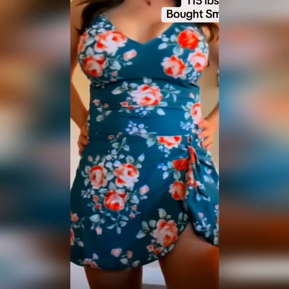 One Piece Cute Bathing Suit With Built In Wrap